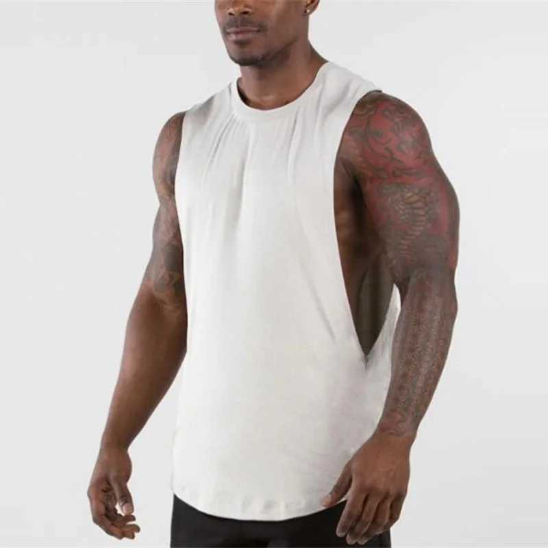 Brand New Plain Tank Top Men Gyms Stringer Sleeveless Shirt Open Sides Blank Fitness Clothing Cotton Sportwear Muscle VestT250318