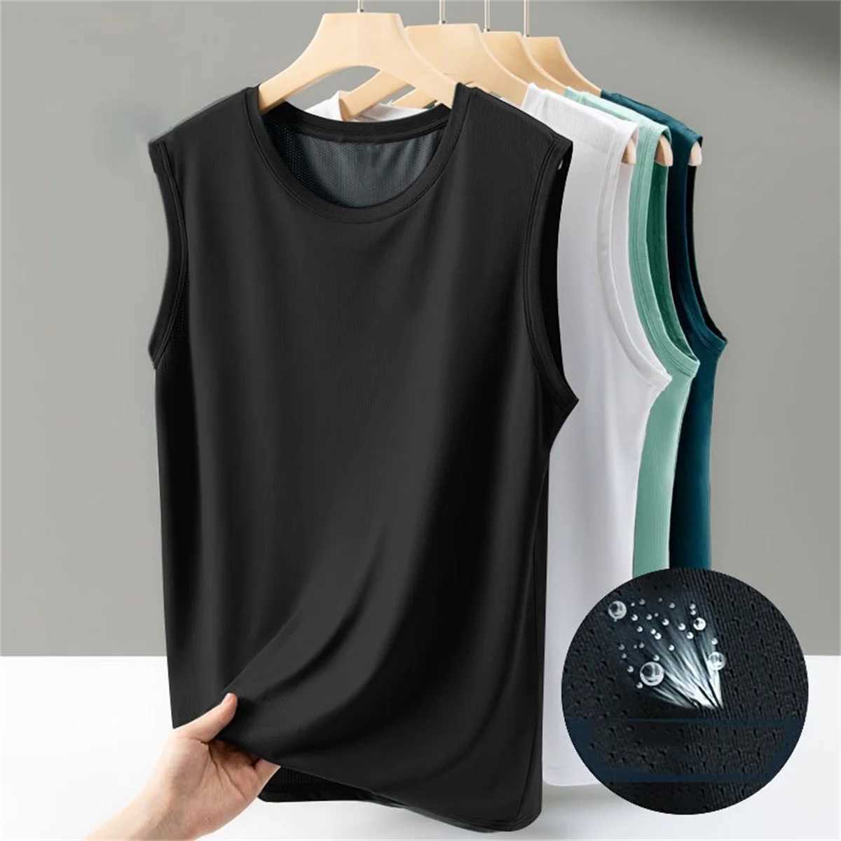 Simple Solid Color Mens Tank Tops Fashion Quick Dry Breathable Sleeveless Shirt Summer Gym T-shirts Man Daily Casual Loose VestT250318