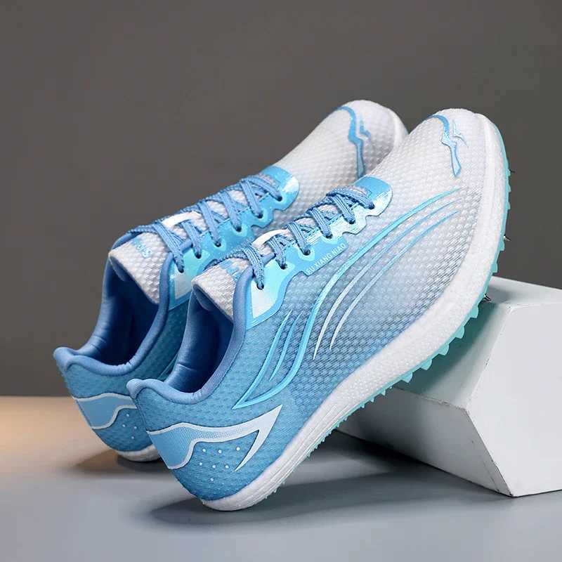 Men Track Field Shoes Wen Running Training Breathable With Spikes Athlete Anti Slip Match Sprint Race SneakersC250307