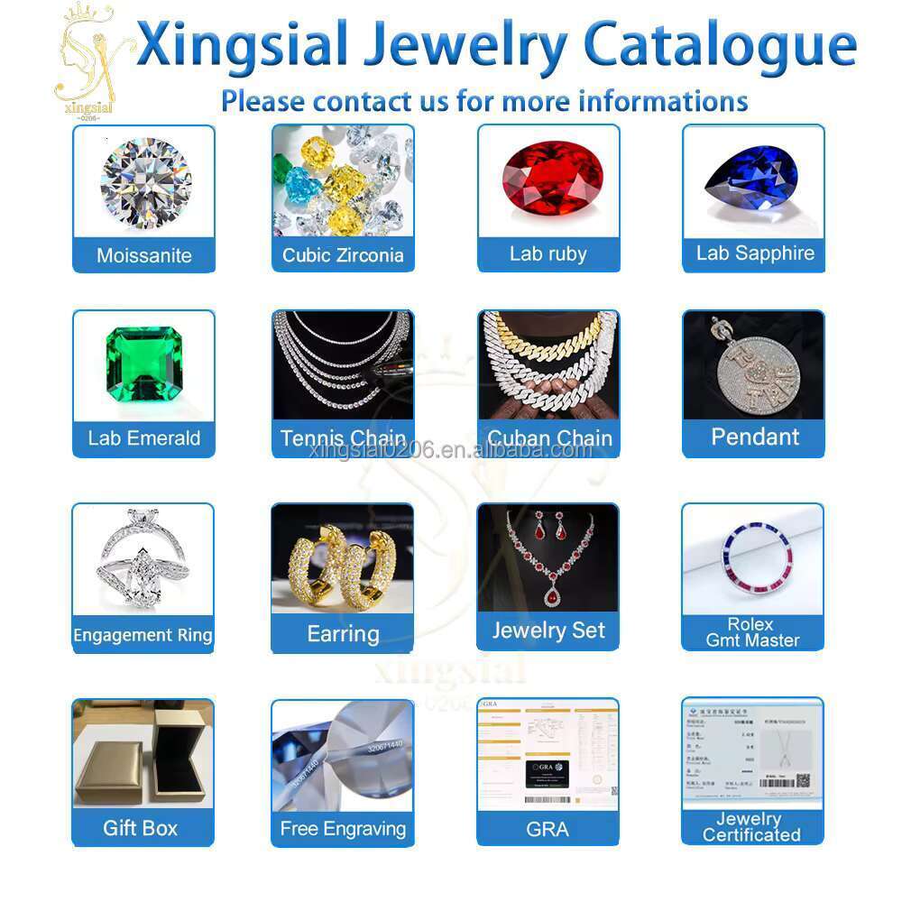 sial Wholesale Chain Mens Jewelry Gift GRA Certificate Sier VVS Moissanite Dia Necklace Cross Pendant