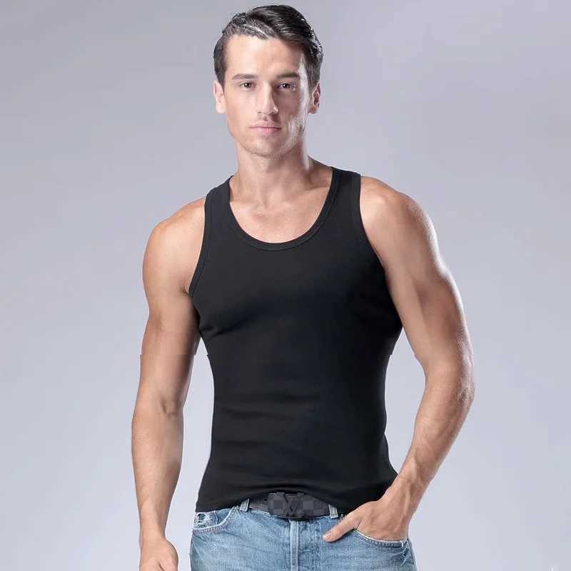 2025 Mens Tank Top Vest Cotton Tights Slim Underwear Men Close-Fitting Vest Fitness Elastic Casual Undershirts Male Tank TopsT250318