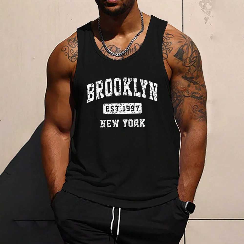 Funny 3D Letter Print Mens Tank Top Fashion Quick Dry Breathable Loose Sleeveless Shirt Summer Run Fitness Vest Gym T-shirt ManT250318