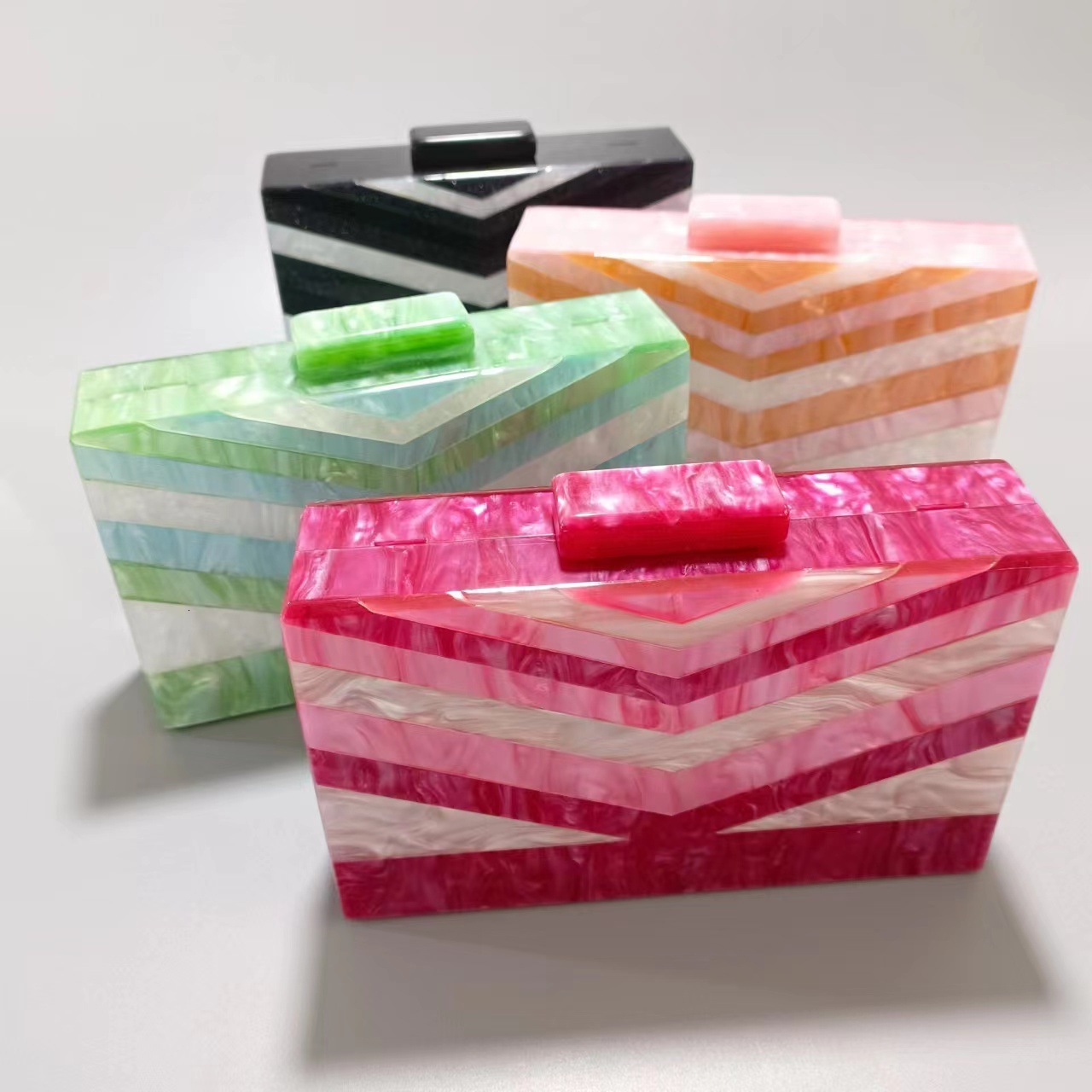 2022 Summer Dinner Zebra Pattern Trendy Acrylic Single Shoulder Chain Bag For Women Holiday Party Acrylic Clutch