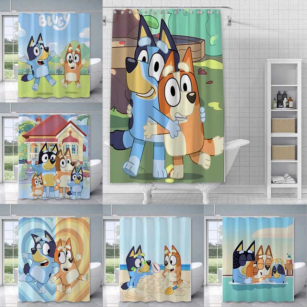 Shower For B-Blueys Curtain Waterproof Polyester Fabric Paint Colorful Bath Curtains Home Bathroom Decor Curtain With HookT250306