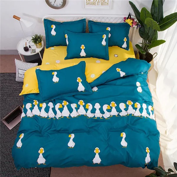 Duvet 150X200cm Student Dormitory 200X230cm Double Quilt Futon Cover Skin-friendly Sheet Bedding Set YQW240803