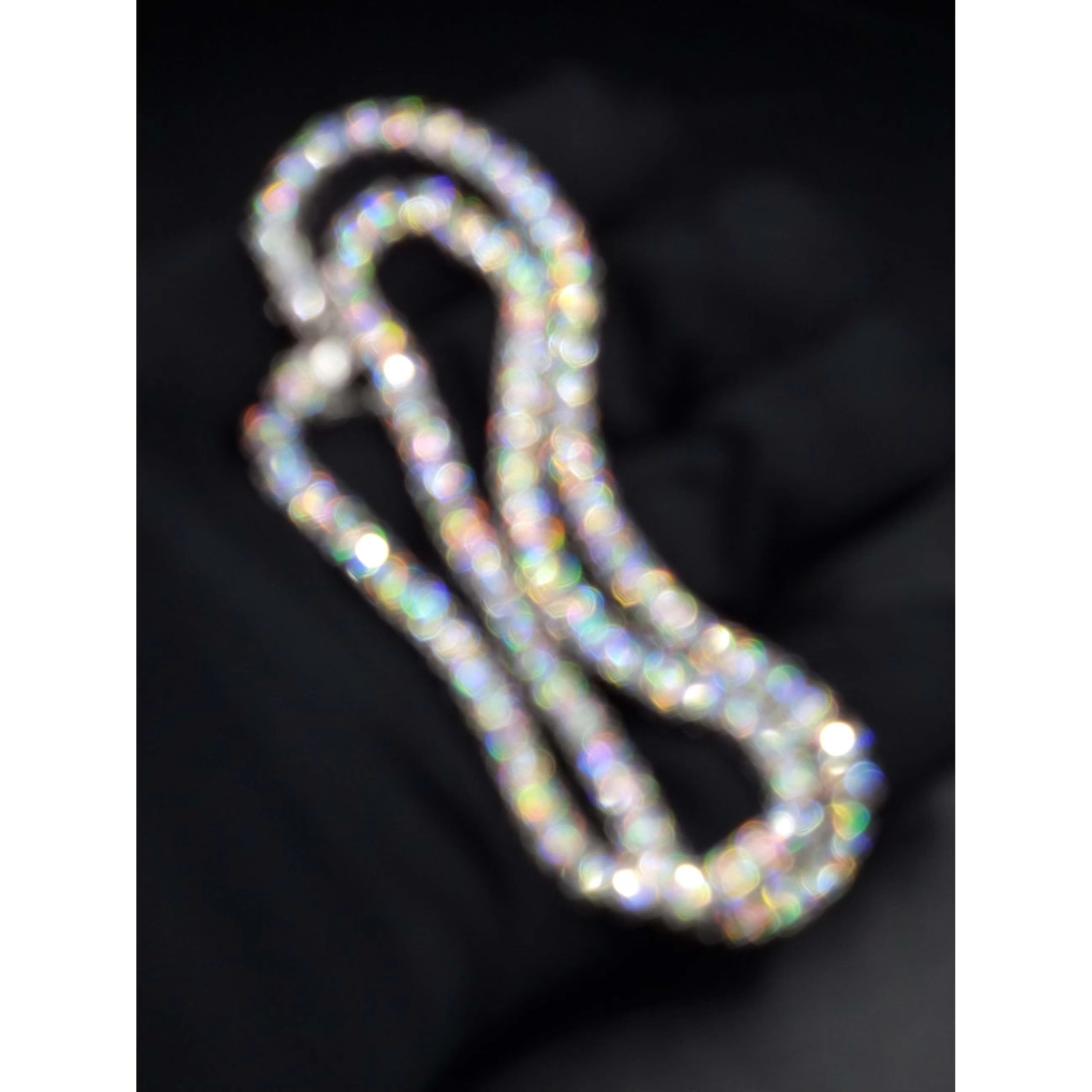 Moissanite Diamond Tennis Chain 4.0mm D Color VVS1 Moissanite Pass Diamond Tester Tennis Necklace for Women 925 Sterling Si