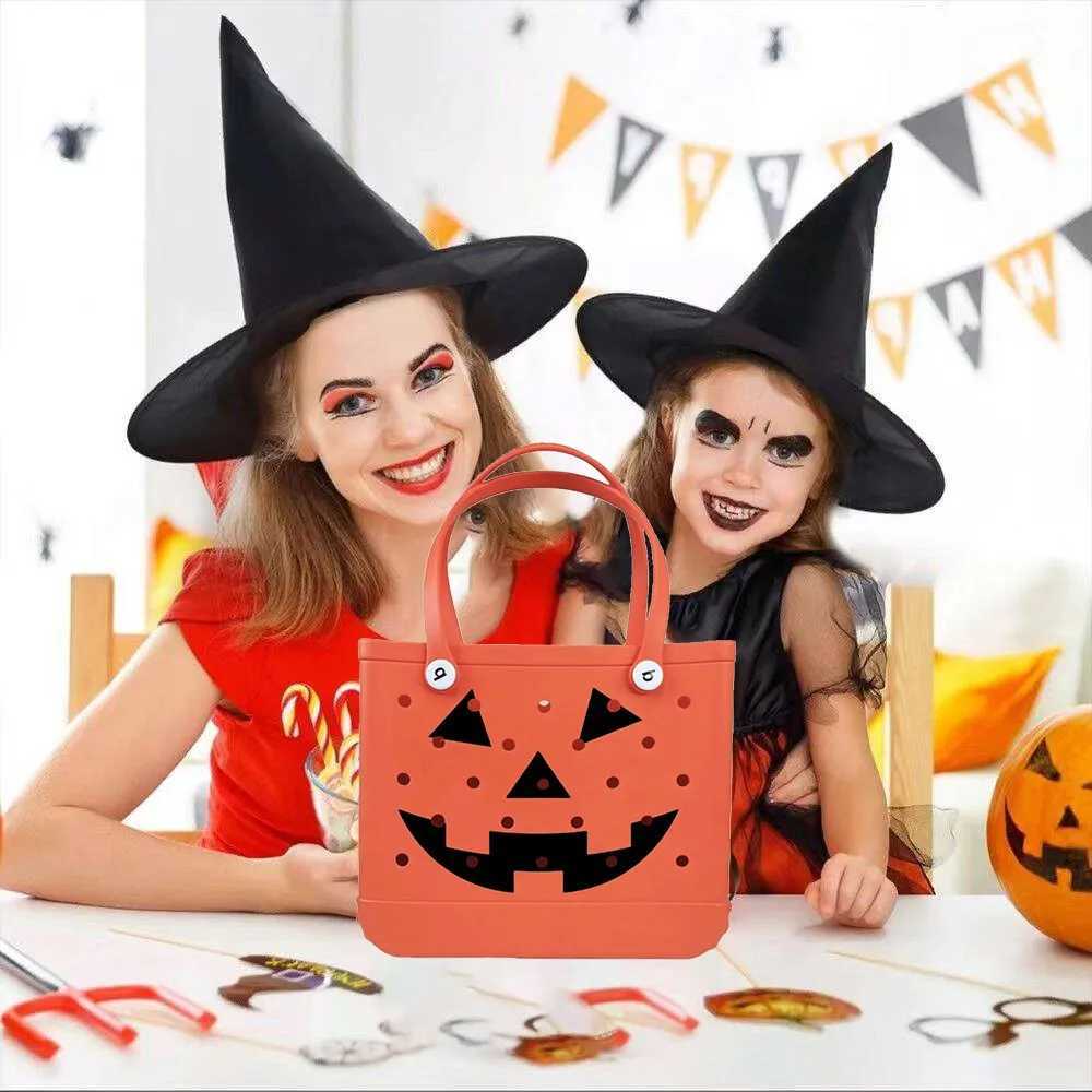 Halloween Pumpkin Bag Christmas Green Hair Monster Bag European and American Ladies Open Tote Bag EVA Beach Bag Z250307