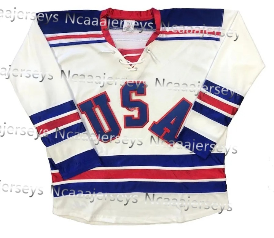 Personalized Custom Jersey Team USA Hockey Jerseys - Order Name Number This baseball uniform is a quick-drying custom-made sportswear for teenagers an