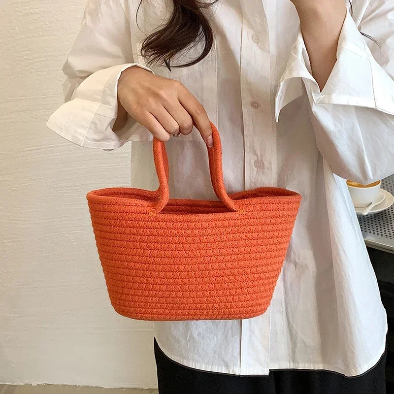 Autumn Womens Bag 2023 High Quality Straw Capacity Solid Color Selling Beach Holiday Shopping Handbag 250227