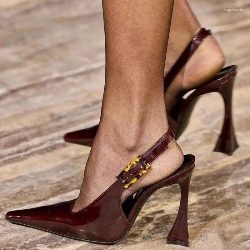 2025 S Fashion Designer Sandals Women High Heels Pointed Toe Sexy Mules Shoes Trend Summer Slippers Elegant Dress Party Woman Pumps