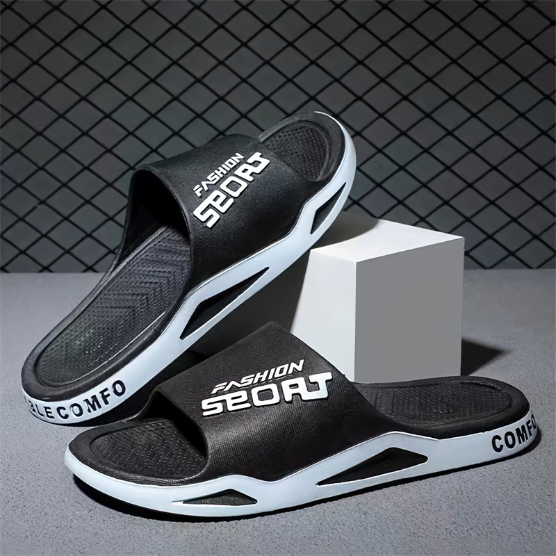 Men's stylish comfortable open toe PVC breathable non-slip indoor and outdoor beach fiess slippers, suitable for all seasons zhanyishengli