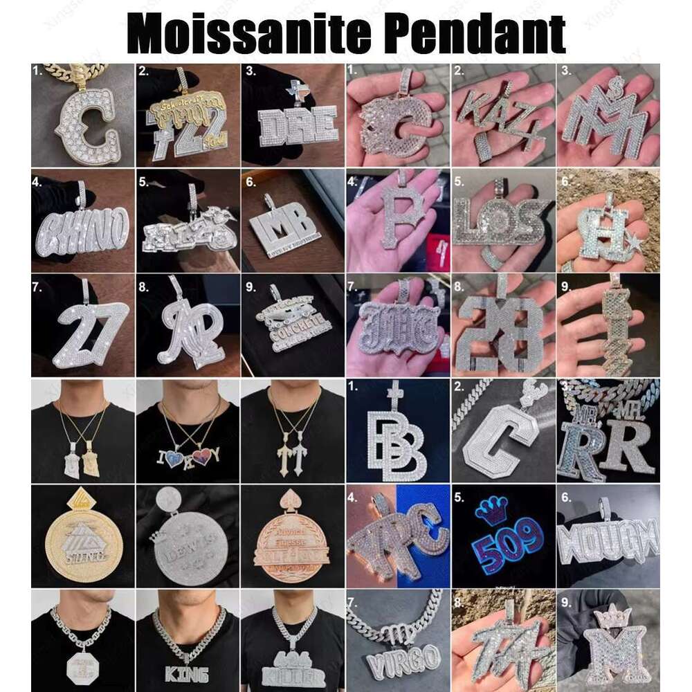 sial Wholesale Chain Mens Jewelry Gift GRA Certificate Sier VVS Moissanite Dia Necklace Cross Pendant