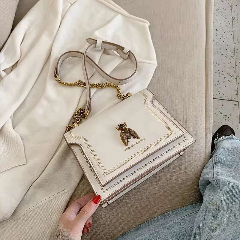 2025 New Retro Chain Women s Fashion Shoulder Bag Color Blocked Versatile Simple High Quality Leather Designer Crossbody Bag Wallet Handbag