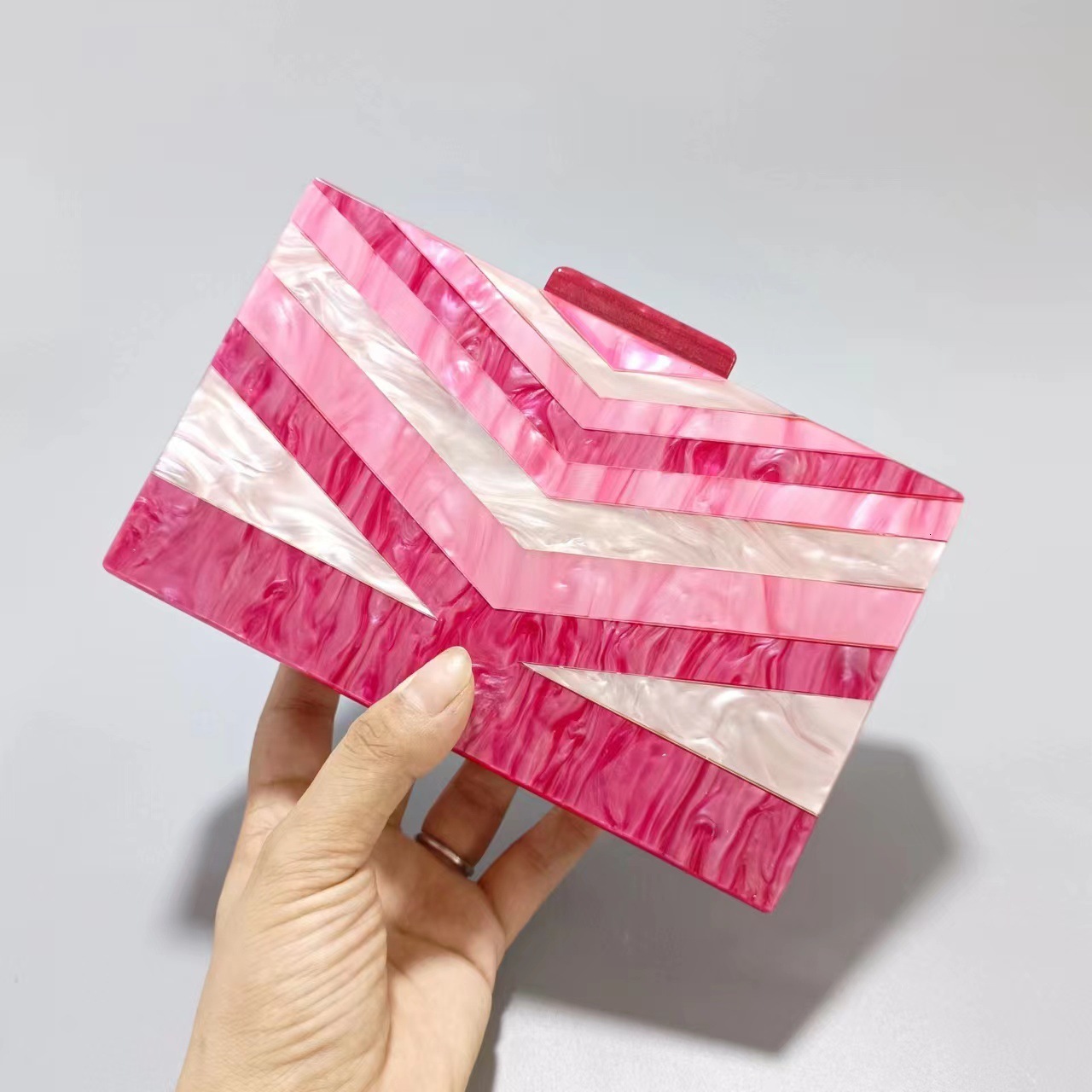 2022 Summer Dinner Zebra Pattern Trendy Acrylic Single Shoulder Chain Bag For Women Holiday Party Acrylic Clutch