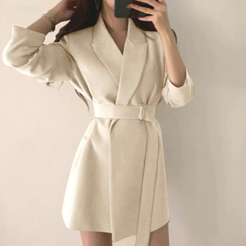 P36Stylish Korean Influenced Women's Coat for Spring & Autumn - Modern Urban Look