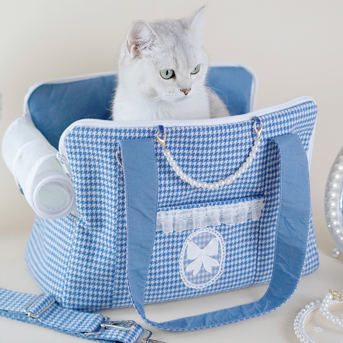Go Out Portable Handbag Small Bag Cat Corduroy Dog Supplies Suitable Single Shoulder Crossbody Pet Bags Accessories 0307