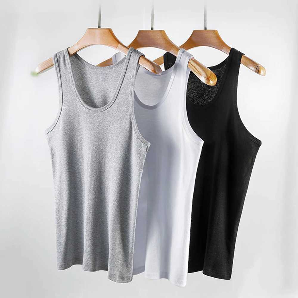 Summer New Tops Men Clothing Tank Tops Black White Gray Singlets Sleeveless Fitness Male Vest Casual Bodybuilding Vest B01403T250318