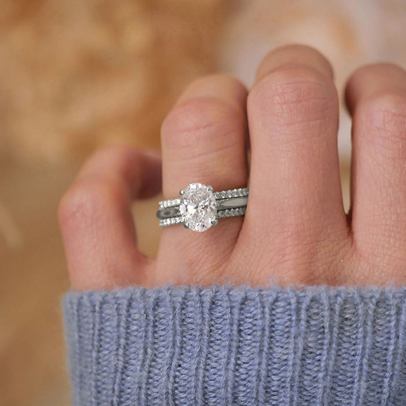 Elegant Brand Wedding Rings Vintage Jewelry 925 Sterling Silver Gold Fill Oval Cut White Cubic Designer Zircon CZ Diamond Party Eternity Women Bride R