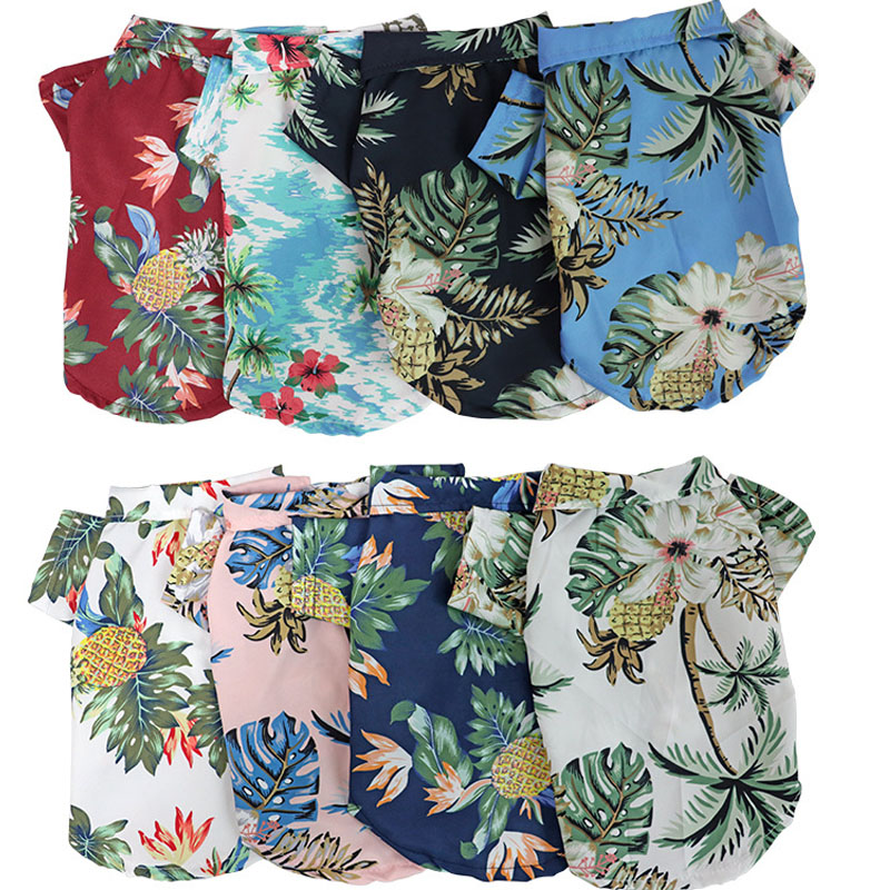 Hawaii Style Printed Dog Apparel Dogs Clothes Cat French Bulldog Teddy Pet Summer Tshirt Clothing Puppy Short Sleeve - view 3