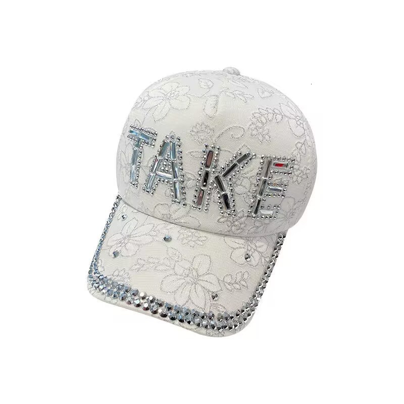 Hat Duck Tongue Hat Womens Face Show Small Spring and Summer New Style Water Diamond Baseball Hat Summer Letter Sunscreen Hat Korean Edition Sunscreen