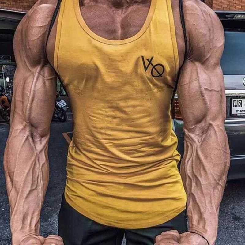 Summer Muscle Fitness Outdoor Tank Top Gym Clothing Mens Sports Running Casual Vest Sleeveless Shirt Bodybuilding SingletT250318