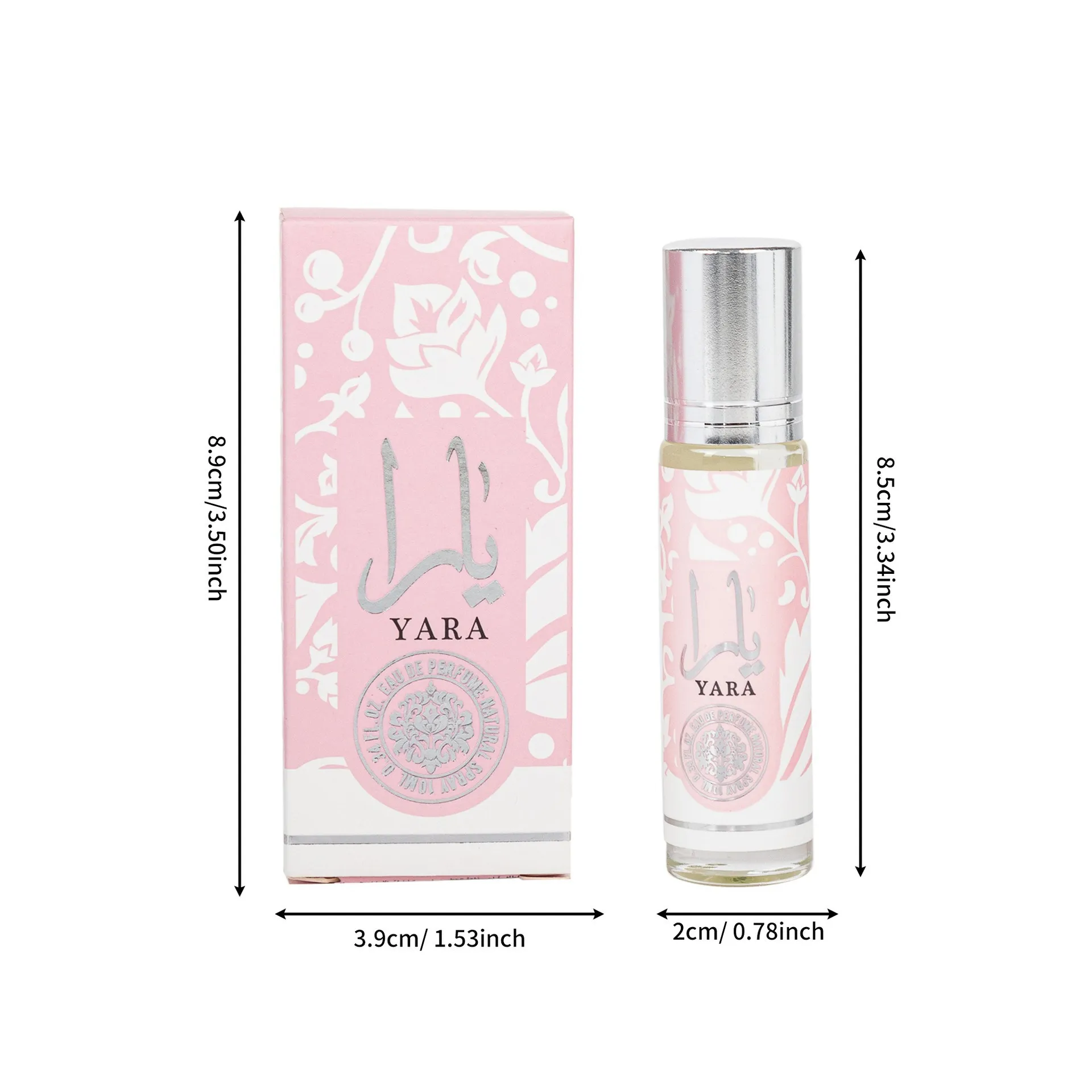 Lattafa Perfumes YARA 10ml Long Lasting Deodorant Oil with Roll Ball Fragrance Natural Freshing Moisturizing Air Remove Odor for Women 10ml