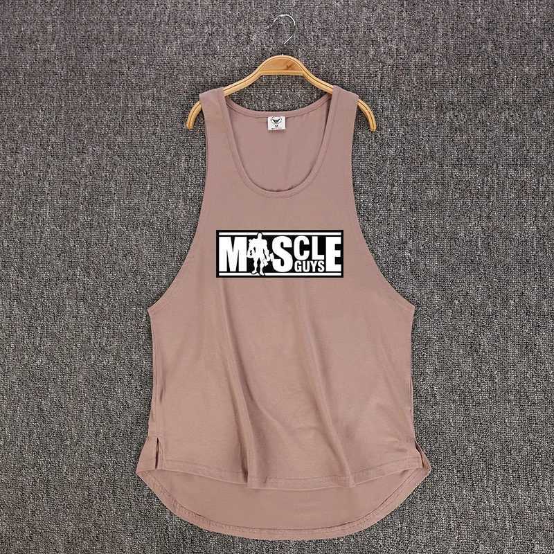 Muscleguys Brand Bodybuilding Sleeveless Shirt Mens Gyms Tank Top Low Cut Vest Sexy Muscle Fitness Stringer sportwear UndershirtT250318