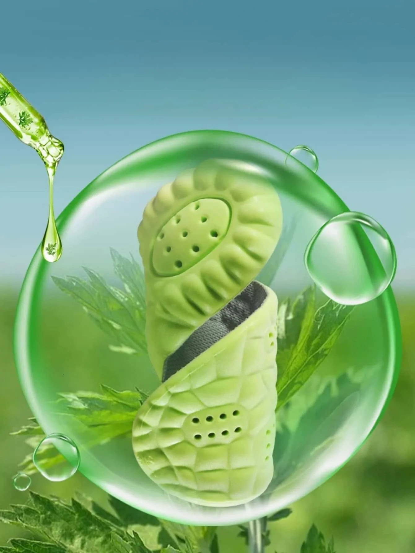 1 Pair Of Highly Flexible Latex Height Increasing Shock Absorbing Sports Insoles Breathable Long Time Standing 250306