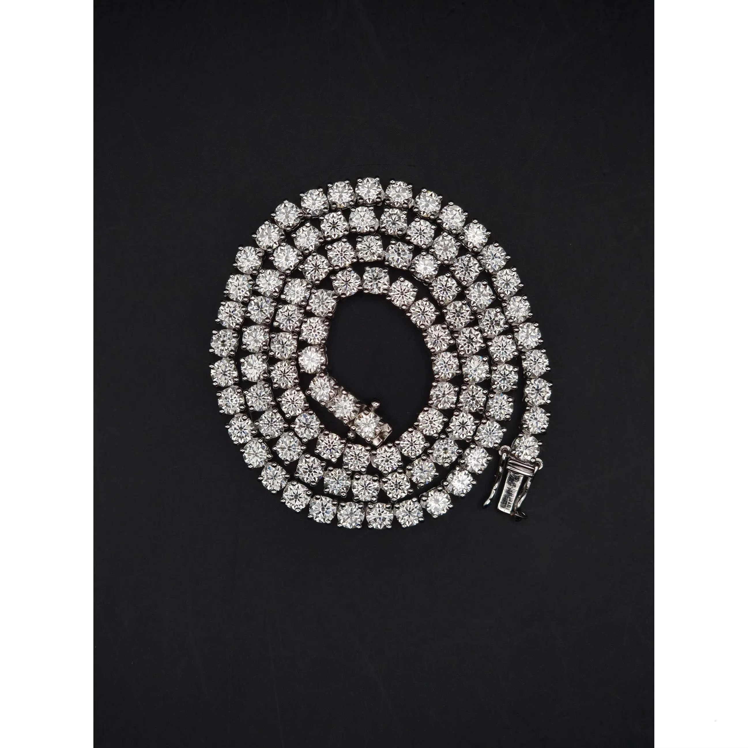 Moissanite Diamond Tennis Chain 4.0mm D Color VVS1 Moissanite Pass Diamond Tester Tennis Necklace for Women 925 Sterling Si