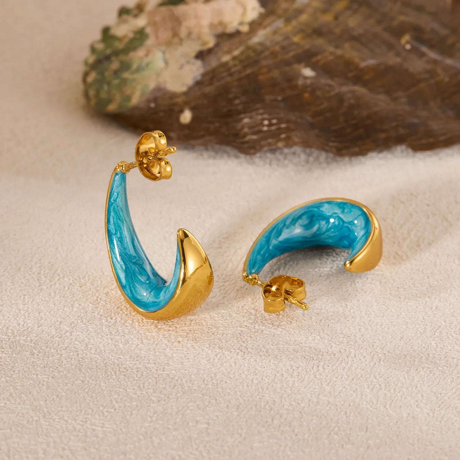 Stainless Steel Fashionable High-end Exquisite Drip Oil Earrings for Women 250303