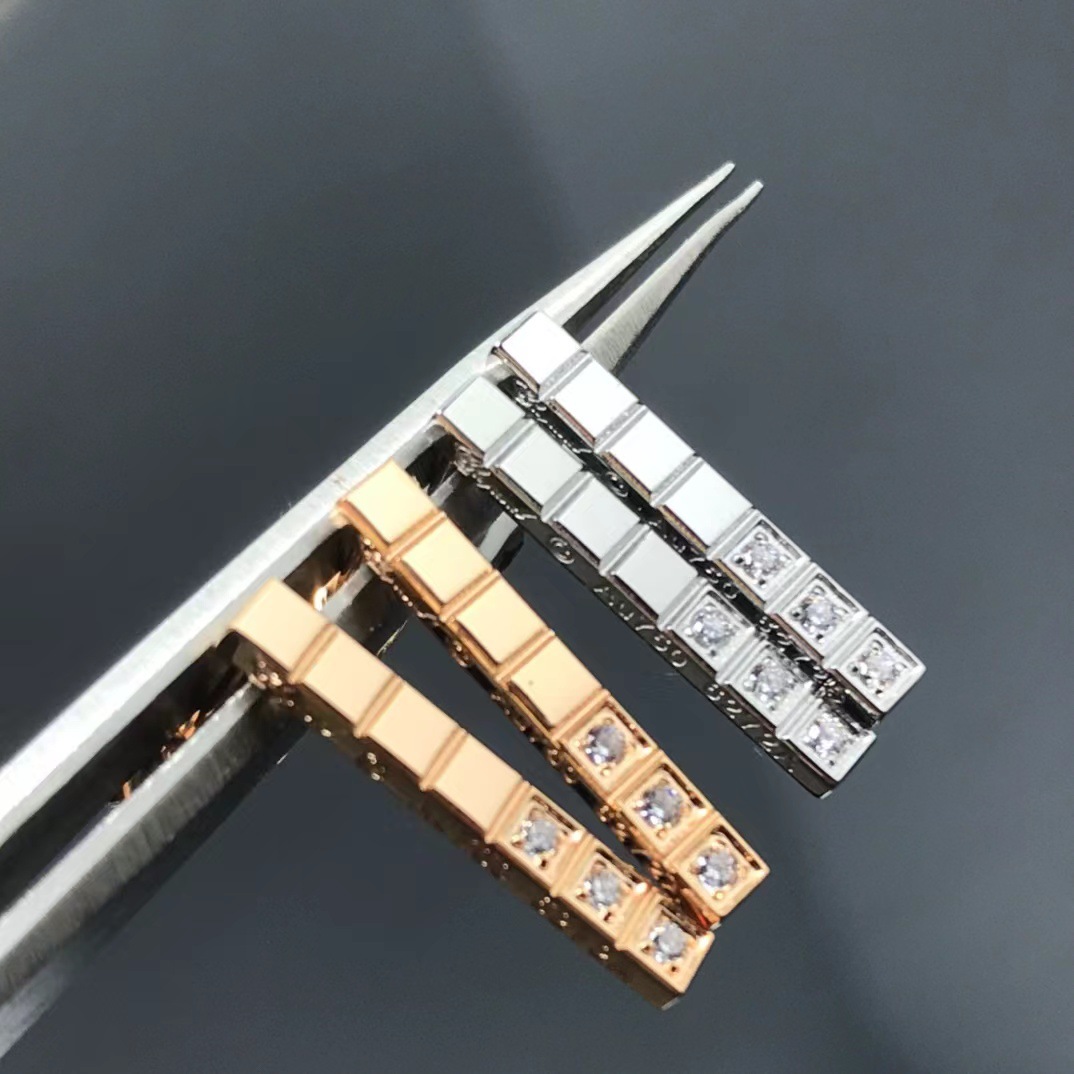 Luxury ice block square geometry designer stud earrings for women rose gold silver retro vintage OL fashion shine crystal cz zircon earring earings ear rings jewelry