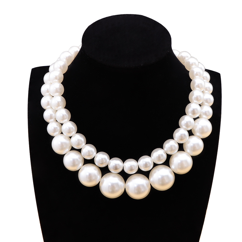 Hundreds of collarbone chain multi-layer beaded necklace female exaggerated large pearl temperament in Europe and the United States jewelry