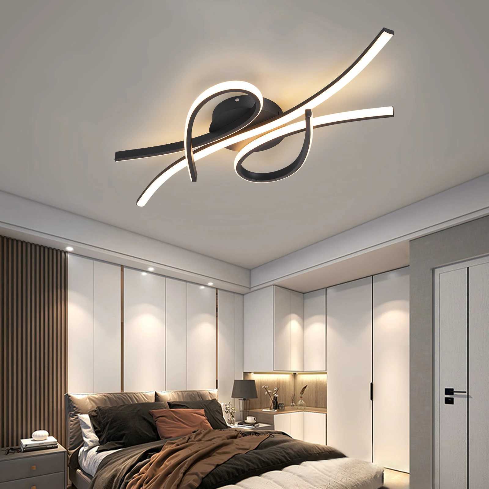 Smart Home Alexa Modern led Ceiling Lights for living room bedroom study room Matte black or Gold finished Ceiling Lamp fixtures X250307