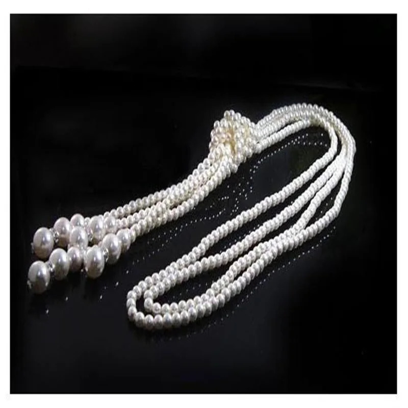 Natural Freshwater Pearl Necklace Irregular Pendant 5layer Sweater Chain Long Sleeve 250228