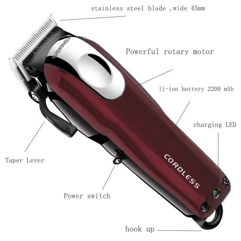 Hair Trimmer Original GEEMY Professional cordless hair clipper rechargeable beard hair trimmer for men electric haircut magic blade z250307