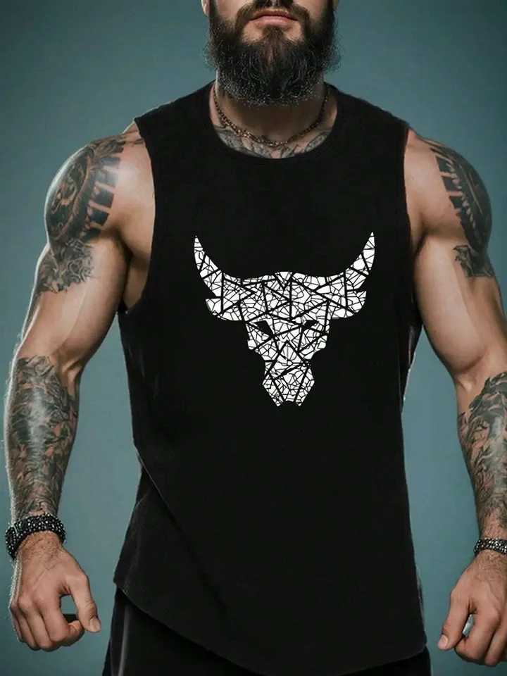 Funny Print Mens Tank Top Summer Daily Casual Man Sleeveless Shirt Quick Dry Breathable Gym T-shirt Fashion Loose Fitness VestT250318
