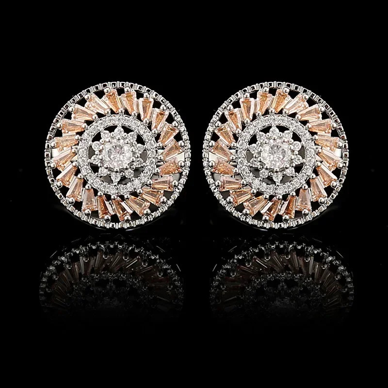 French Cufflinks Mens Wedding Windmill Zircon Rhinestones Cuff Links High-end Business Banquet Suit Shirts Accessories 250227