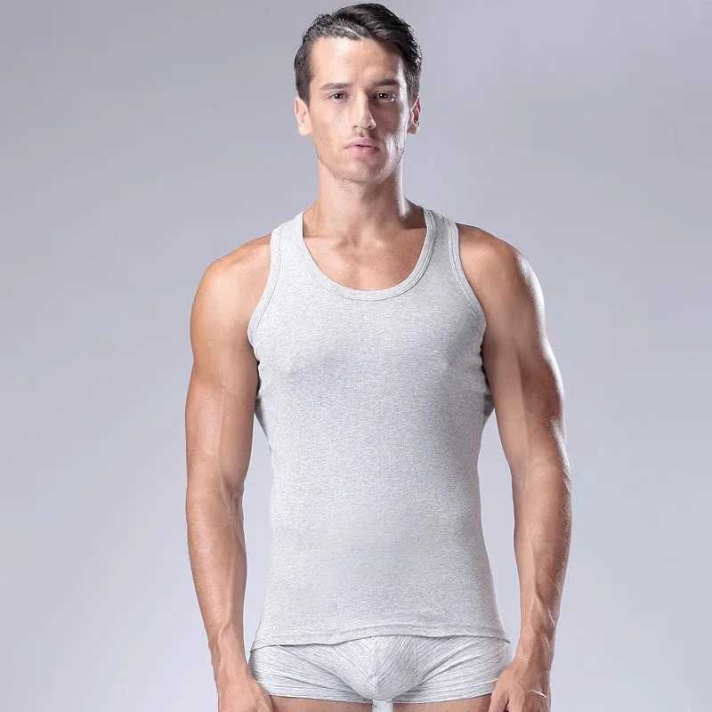 2025 Mens Tank Top Vest Cotton Tights Slim Underwear Men Close-Fitting Vest Fitness Elastic Casual Undershirts Male Tank TopsT250318