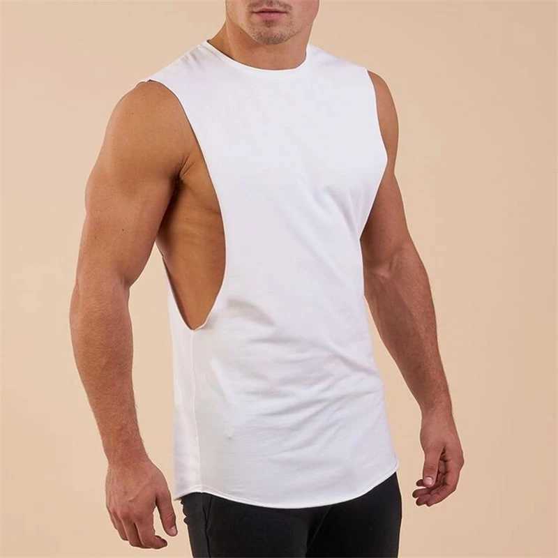 New Summer Gyms Fitness Bodybuilding Tank Tops Stringer fashion mens workout clothing Loose open side sleeveless shirts VestT250318
