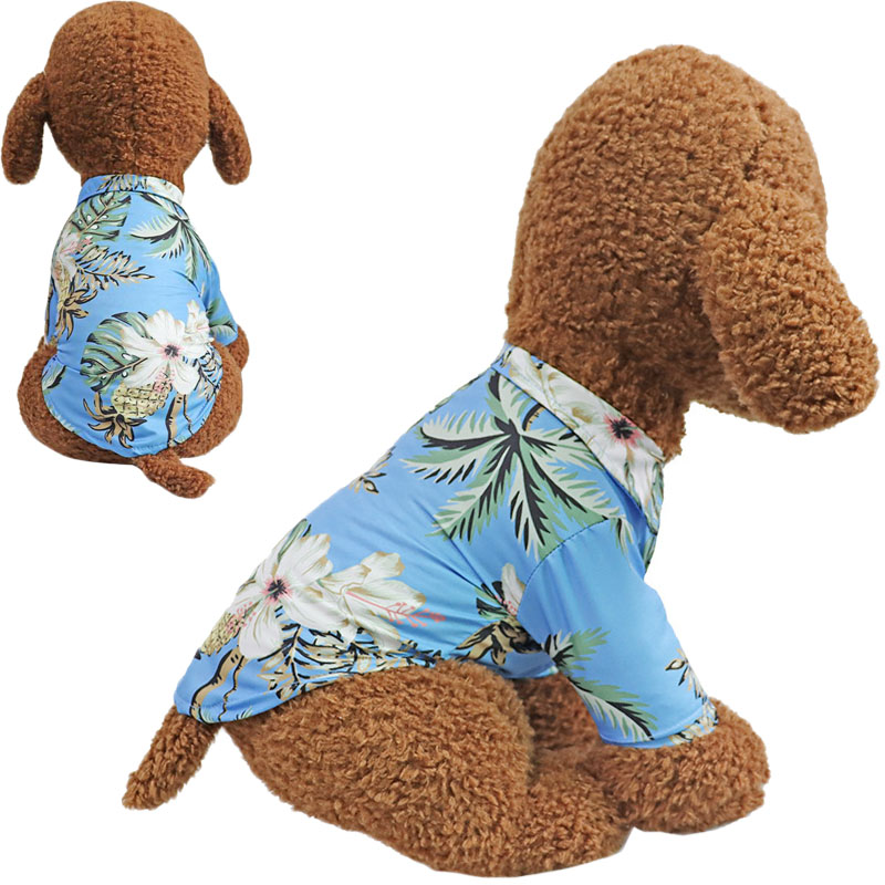 Hawaii Style Printed Dog Apparel Dogs Clothes Cat French Bulldog Teddy Pet Summer Tshirt Clothing Puppy Short Sleeve - view 5