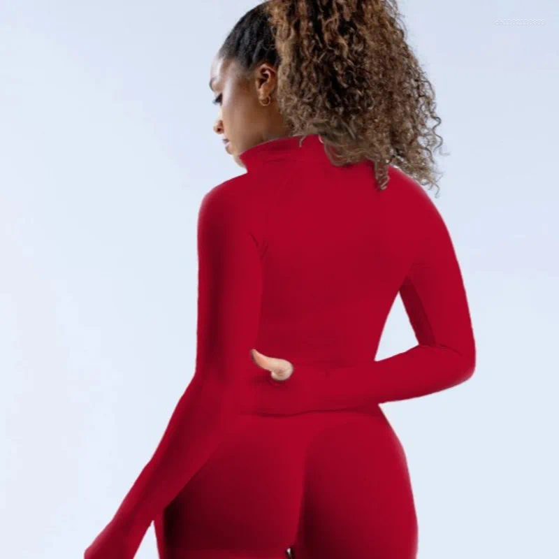 Active Shirts NCLAGEN Long Sleeve Impact Half Zippy Gym Top Jacket Yoga Clothes For Women Seamless Sports Fitness Workout Pilates