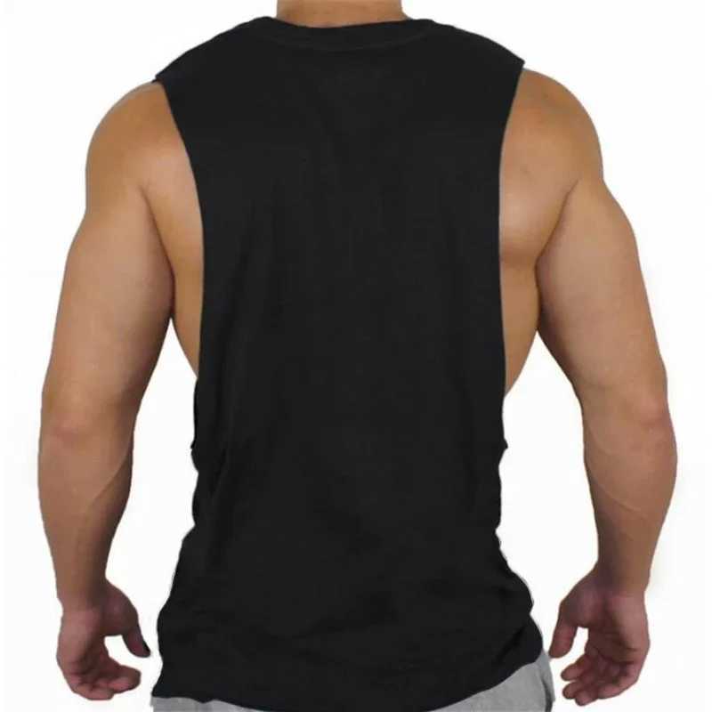 New Blank Sleeveless shirt Muscle Cut Workout Shirt Bodybuilding Tank Top Man Fitness Clothing cotton open sides vestT250318