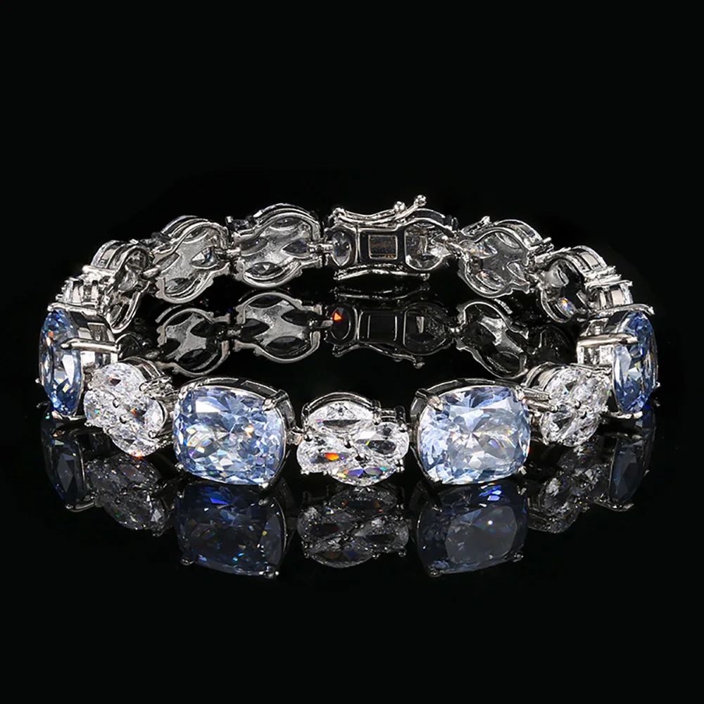 Retro 10*12mm Tourmaline Pink Quartz Sapphire Bracelets for Women Cocktail Party Fine Jewelry Lady Anniversary Gift Accessories 250303