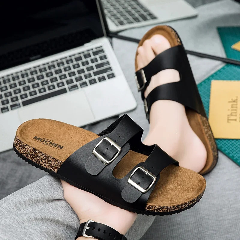 Men Outdoor Indoor High Quality Slippers Fashion Casual Classic Two Buckle Men Women Unisex Slides sandalias treking 250306