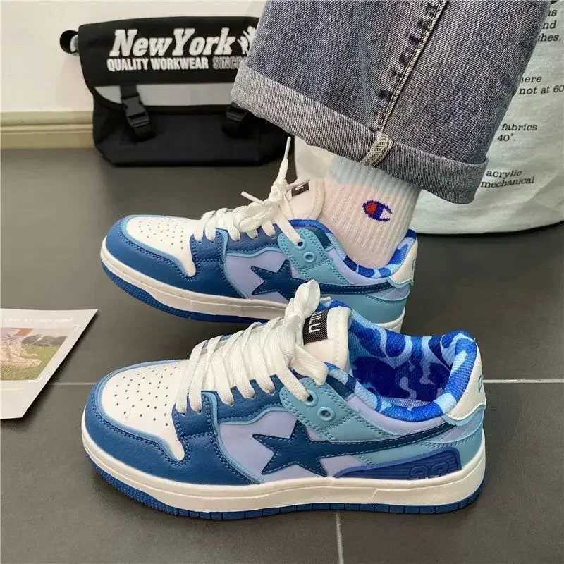 High Street Trend Y2K Net Shoes Mens and Wens Hip Hop Punk Skates Make Old Star Skates Top Sneakers Wen Shoes Y250306