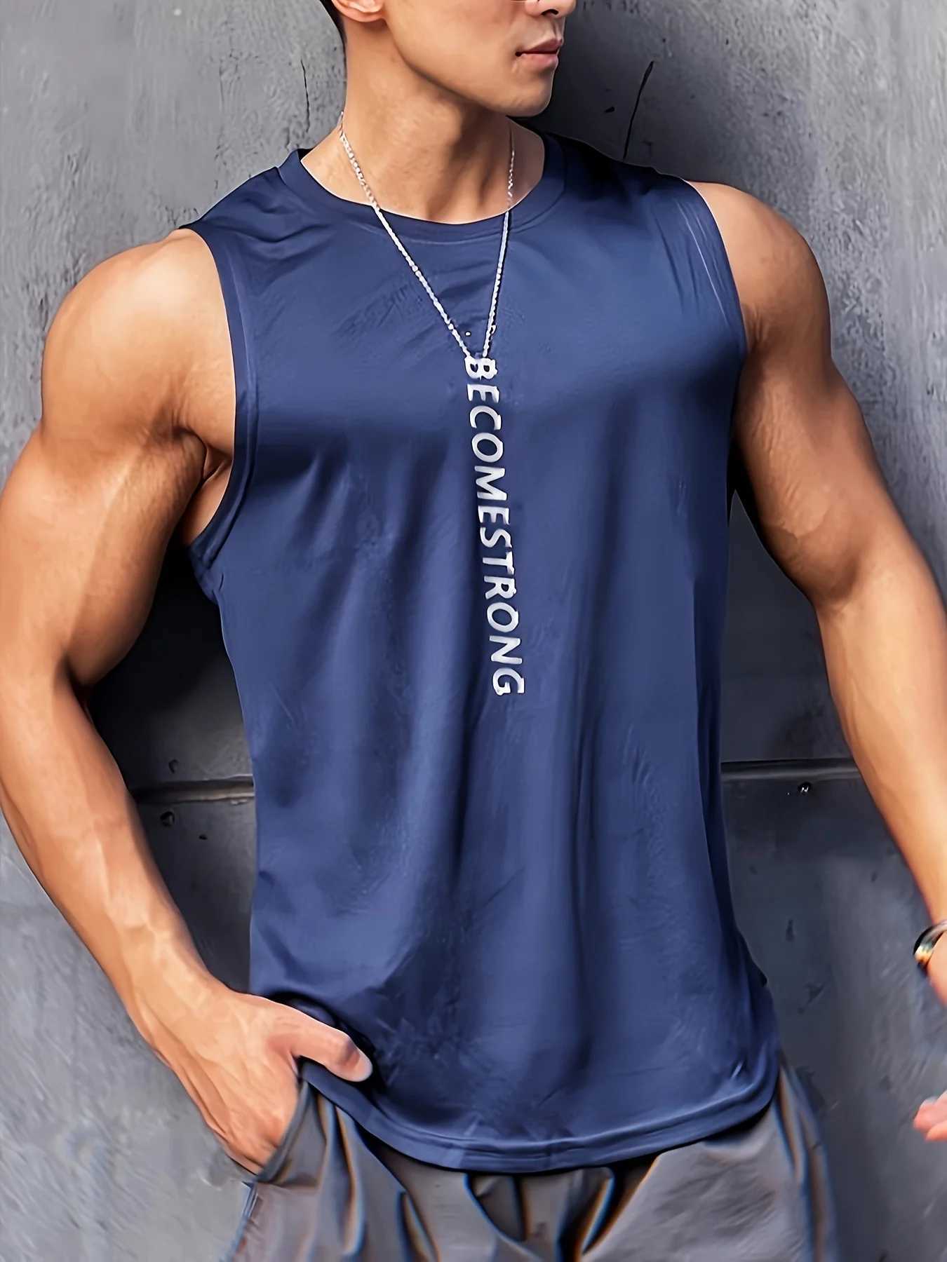 Mens Muscle Tank Tops Mash Fabric Quick Dry Sleeveless Shirts Cut Off Slim Fit Bodybuilding Gym Tees SingletT250318