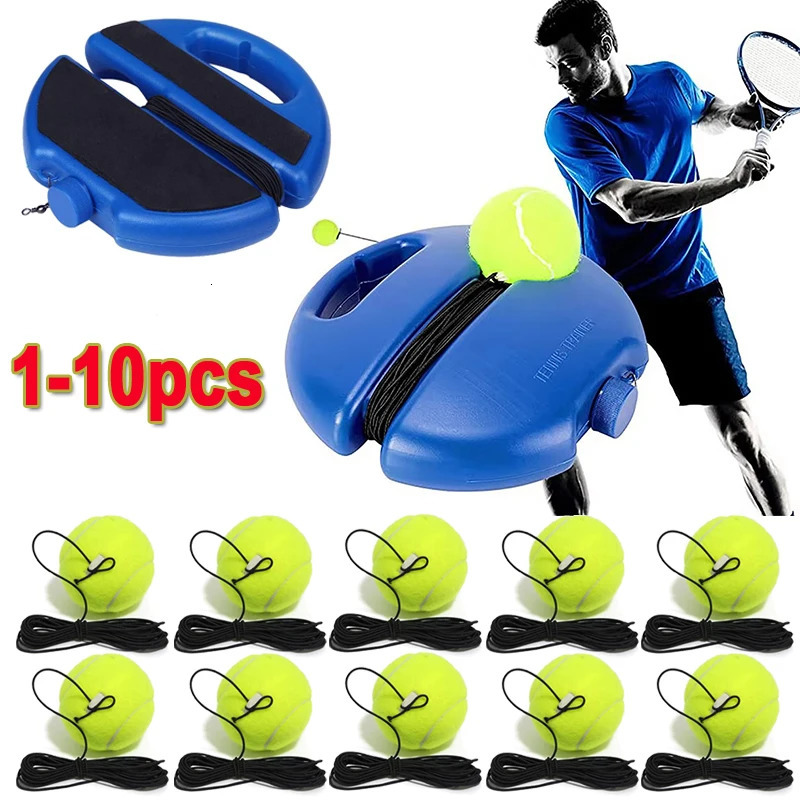 Heavy Duty Tennis Training Aids Base With Elastic Rope Ball Practice Self-Duty Rebound Tennis Trainer Partner Sparring Device 250306