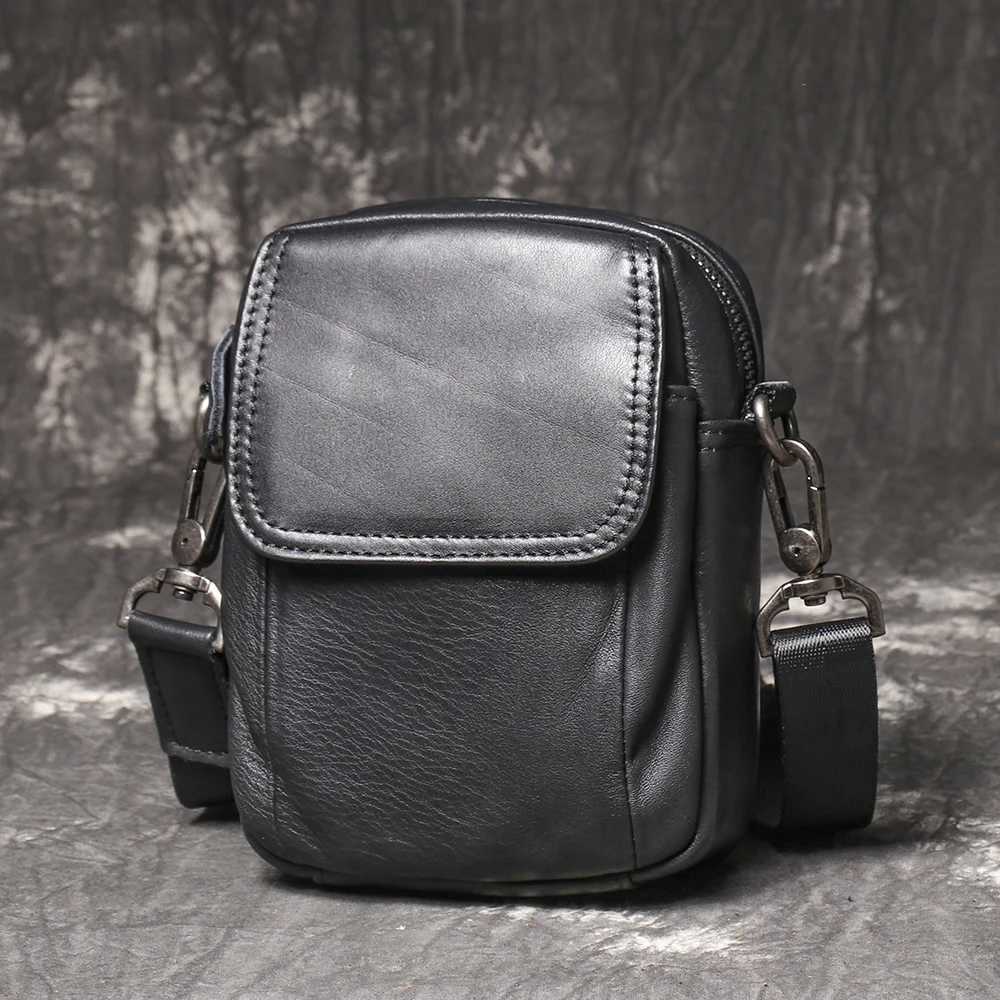 LUOKIR Retro Leather Crossbody Bag Casual Shoulder Bag Top Layer Cowhide Simple and Versatile Waist Bag Mobile Phone BagC250307