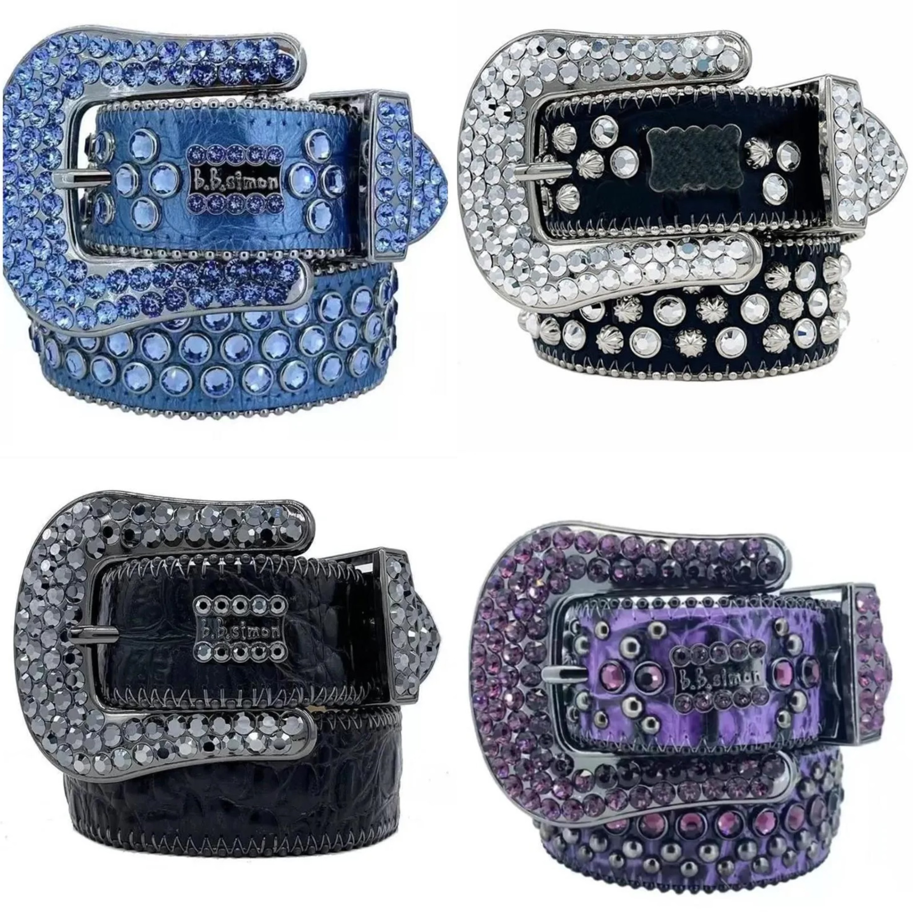 Men Women Bb Simon Belt Luxury Designer Belt Retro Needle Buckle BeltS 20 Color Crystal diamond