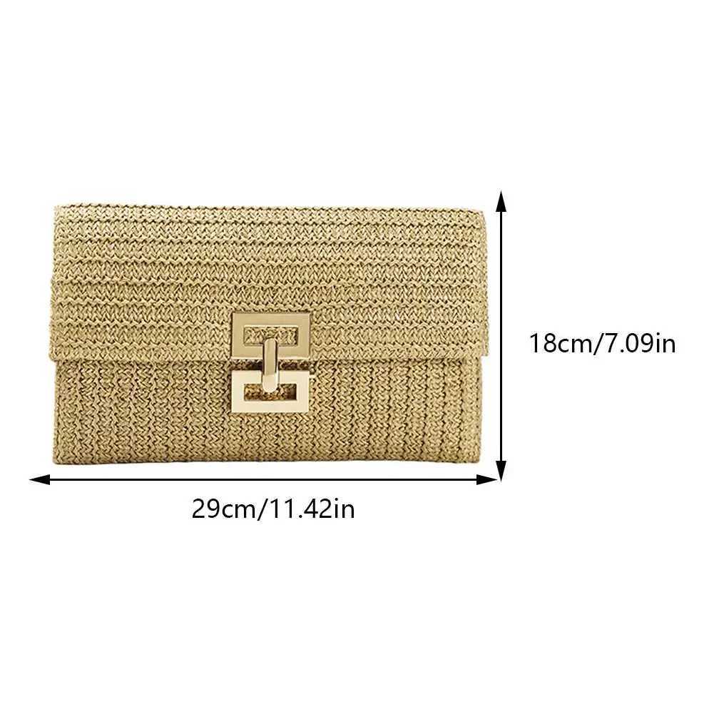 Women Straw Woven Handbag Versatile Crochet Tote Purse Fashion Elegant Clutch Bag For Women Summer Beach Bag Party Evening BagsC250307